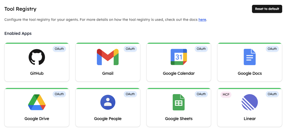 Tool registry